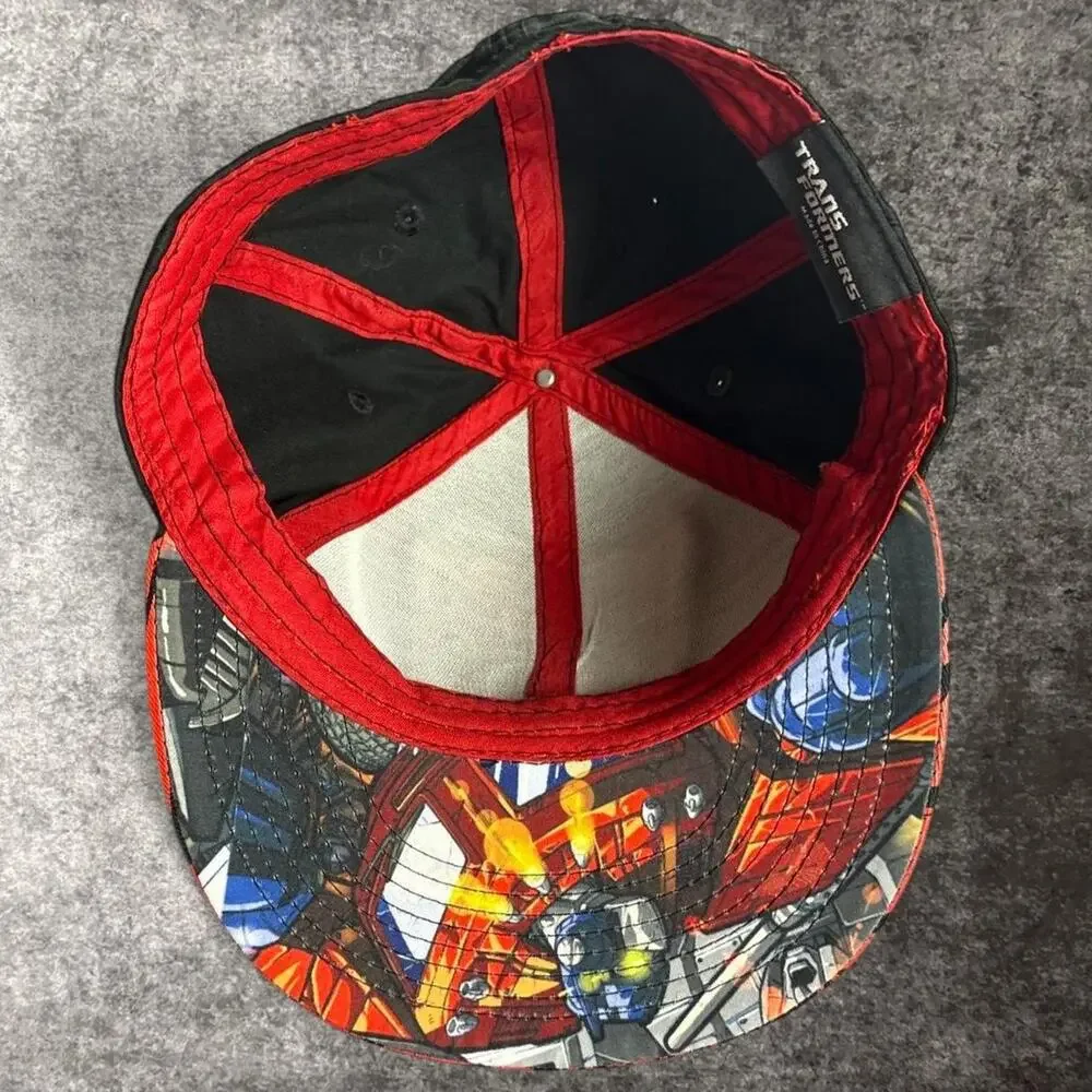 Transformers Optimus Prime Autobot Y2K Style Snapback Hat Red Black One Size